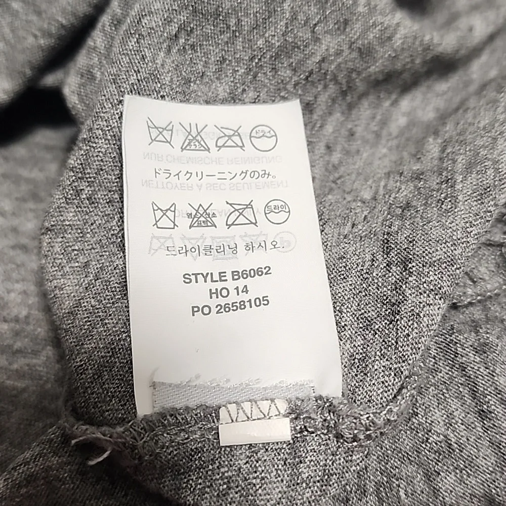 J CREW Gray Tee S Black Bow Applique Silk Trim Heather Grey Top Holiday 2014